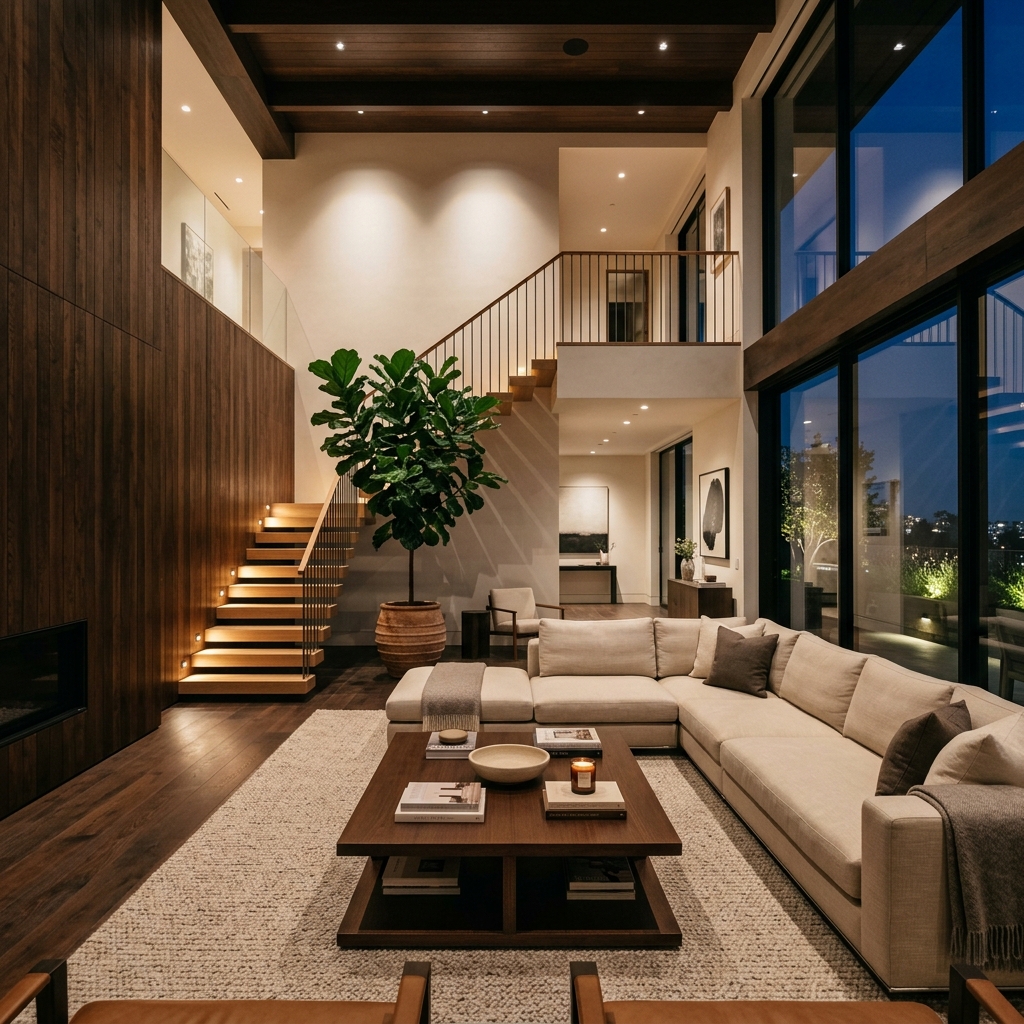Luxury Architectural Fit-out Living Room Interior - Sandid Contracting